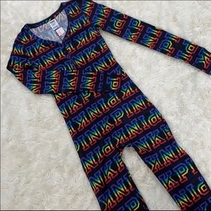 PINK rainbow onesie pajamas
